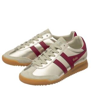 Gola Torpedo Glimmer Gold Leather Sneakers 7